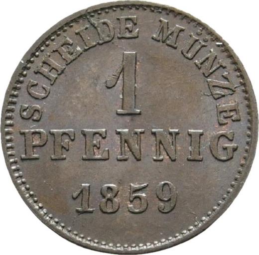 Rewers monety - 1 fenig 1859 - cena  monety - Hesja-Darmstadt, Ludwik III