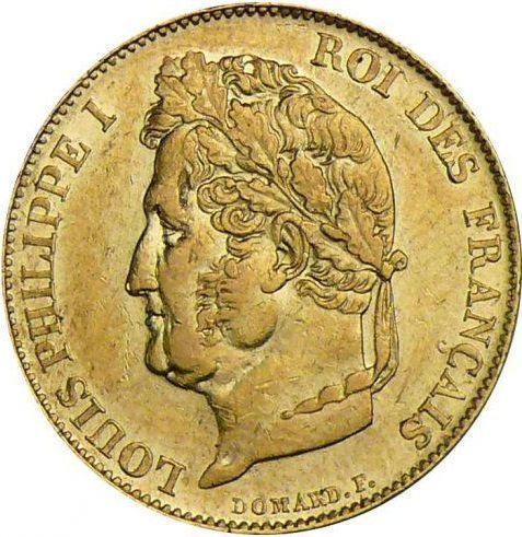 Аверс монеты - 20 франков 1832 года W "Тип 1832-1848" Лилль - цена золотой монеты - Франция, Луи-Филипп I