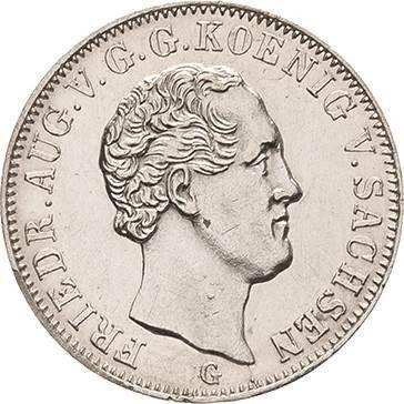 Awers monety - 1/6 talara 1843 G - cena srebrnej monety - Saksonia-Albertyna, Fryderyk August II