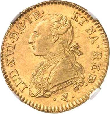 Awers monety - Louis d'or 1775 Pau Krowa - cena złotej monety - Francja, Ludwik XVI