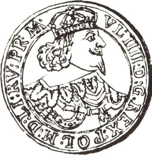 Anverso Medio tálero 1645 C DC "Tipo 1640-1647" - valor de la moneda de plata - Polonia, Vladislao IV