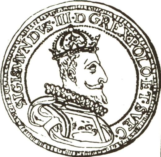 Аверс монеты - 10 дукатов (Португал) 1604 года - цена золотой монеты - Польша, Сигизмунд III Ваза