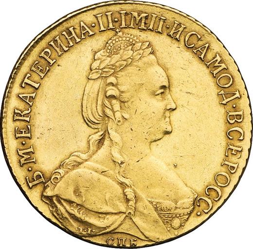 Awers monety - 10 rubli 1786 СПБ - cena złotej monety - Rosja, Katarzyna II