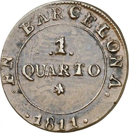 Реверс монеты - 1 куарто 1811 года - цена  монеты - Испания, Жозеф Бонапарт