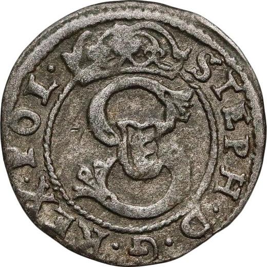 Аверс монеты - Шеляг 1582 года "Тип 1581-1585" - цена серебряной монеты - Польша, Стефан Баторий