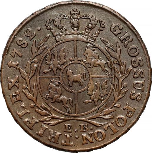 Reverso Trojak (3 groszy) 1782 EB - valor de la moneda  - Polonia, Estanislao II Poniatowski