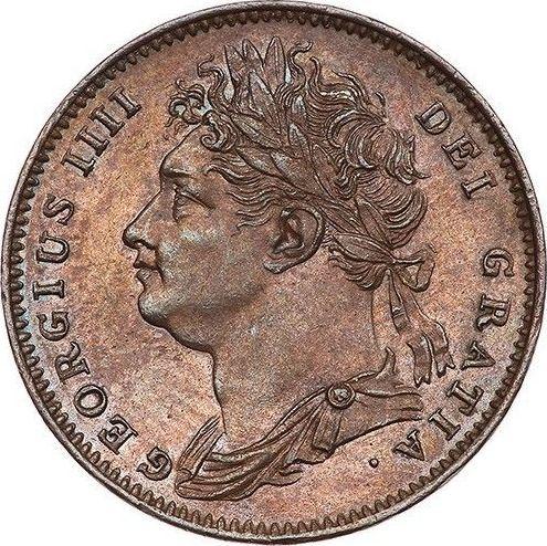Аверс монеты - Фартинг 1823 года - цена  монеты - Великобритания, Георг IV