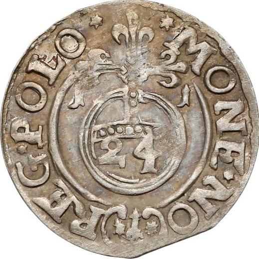 Аверс монеты - Полторак 1621 (1611) года "Быдгощский монетный двор" Ошибка в дате - цена серебряной монеты - Польша, Сигизмунд III Ваза