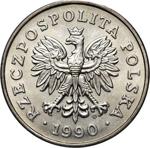 Аверс монеты - 100 злотых 1990 года MW - цена  монеты - Польша, III Республика до деноминации