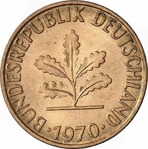 Rewers monety - 1 fenig 1970 D - cena  monety - Niemcy, RFN