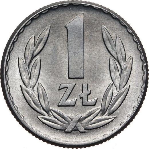 Reverso 1 esloti 1965 MW - valor de la moneda  - Polonia, República Popular