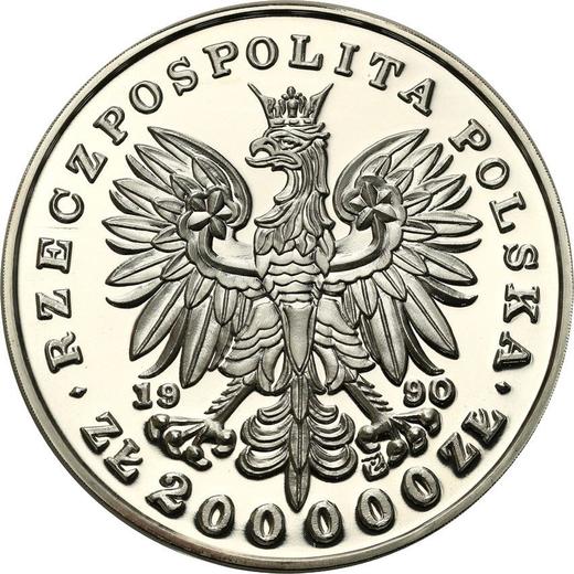 Anverso 200000 eslotis 1990 "Józef Piłsudski" - valor de la moneda de plata - Polonia, República moderna