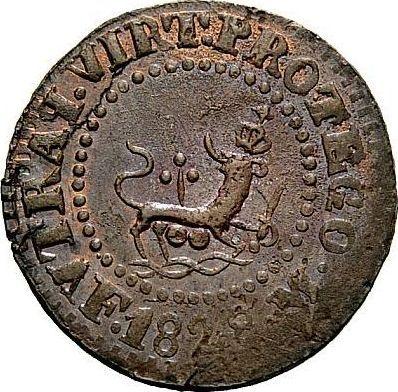 Реверс монеты - 1 куарто 1828 года M - цена  монеты - Филиппины, Фердинанд VII