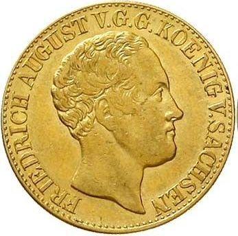 Аверс монеты - 10 талеров 1838 года G - цена золотой монеты - Саксония-Альбертина, Фридрих Август II