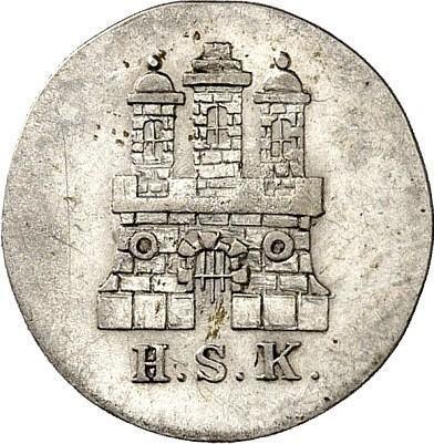 Аверс монеты - 1 шиллинг 1840 года H.S.K. - цена  монеты - Гамбург, Вольный город