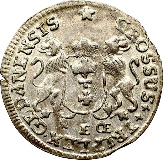 Реверс монеты - Трояк (3 гроша) 1760 года REOE "Гданьский" - цена серебряной монеты - Польша, Август III