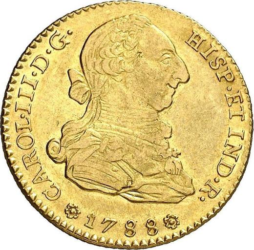Obverse 2 Escudos 1788 S C - Spain, Charles III