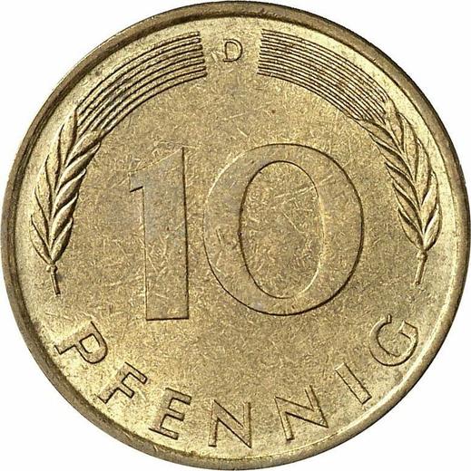 Аверс монеты - 10 пфеннигов 1971 года D - цена  монеты - Германия, ФРГ