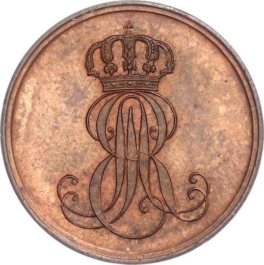 Аверс монеты - 2 пфеннига 1847 года B - цена  монеты - Ганновер, Эрнст Август