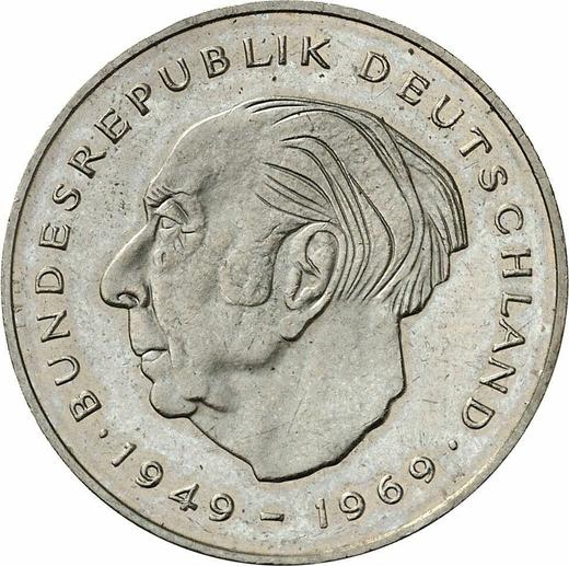 Anverso 2 marcos 1983 J "Theodor Heuss" - valor de la moneda  - Alemania, RFA