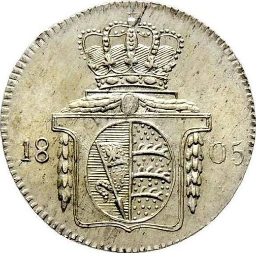 Rewers monety - 6 krajcarów 1805 - cena srebrnej monety - Wirtembergia, Fryderyk I