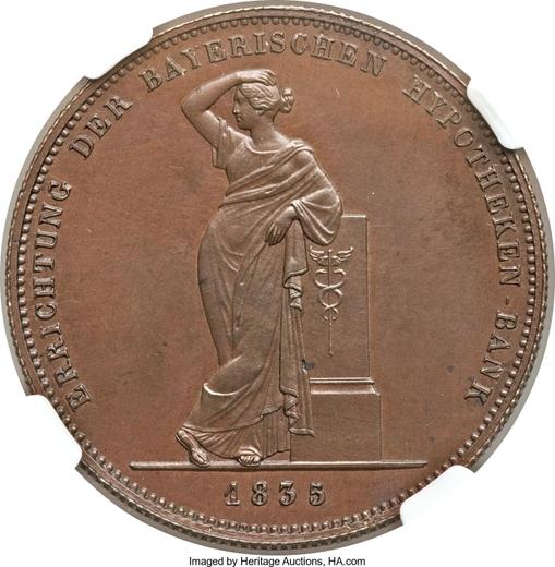 Reverso Tálero 1835 "Banco Hipotecario" Cobre - valor de la moneda  - Baviera, Luis I