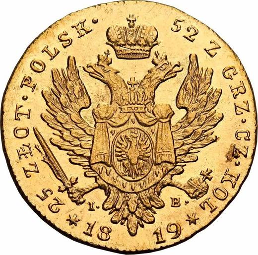Reverso 25 eslotis 1819 IB "Cabeza grande" - valor de la moneda de oro - Polonia, Zarato de Polonia