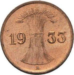 Реверс монеты - 1 рейхспфенниг 1933 года A - цена  монеты - Германия, Bеймарская республика