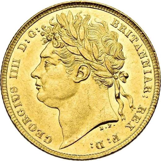 Awers monety - 1 suweren 1822 BP - Wielka Brytania, Jerzy IV