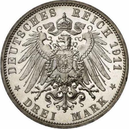 Reverso 3 marcos 1911 A "Prusia" - valor de la moneda de plata - Alemania, Imperio alemán