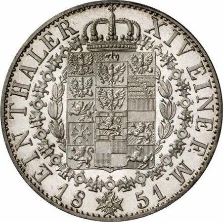 Reverso Tálero 1851 A - valor de la moneda de plata - Prusia, Federico Guillermo IV