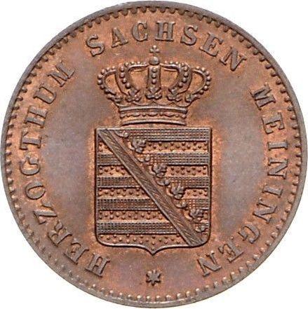 Аверс монеты - 2 пфеннига 1865 года - цена  монеты - Саксен-Мейнинген, Бернгард II