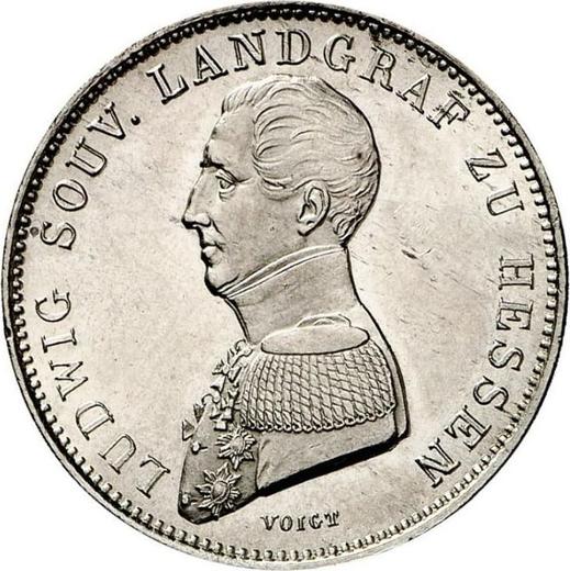 Аверс монеты - 1/2 гульдена 1838 года - цена серебряной монеты - Гессен-Гомбург, Людвиг Вильгельм Фридрих