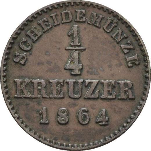 Реверс монеты - 1/4 крейцера 1864 года - цена  монеты - Вюртемберг, Вильгельм I