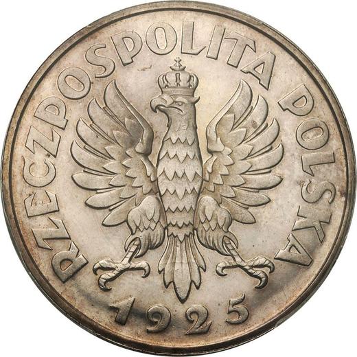 Avers Probe 5 Zlotych 1925 "81 Perlen Umrandung" Silber Ohne Minzzeichen PROOF - Silbermünze Wert - Polen, II Republik Polen