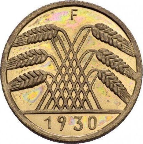 Reverse 10 Reichspfennig 1930 F -  Coin Value - Germany, Weimar Republic