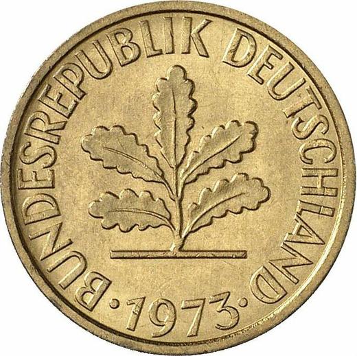 Реверс монеты - 5 пфеннигов 1973 года G - цена  монеты - Германия, ФРГ