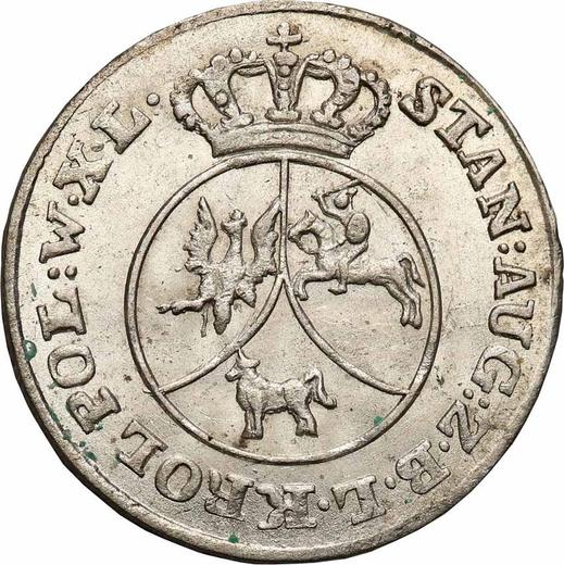 Аверс монеты - 10 грошей 1789 года EB - цена серебряной монеты - Польша, Станислав II Август