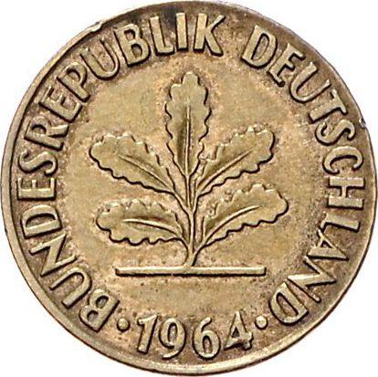 Реверс монеты - 2 пфеннига 1950-1969 года Магнитная - цена  монеты - Германия, ФРГ