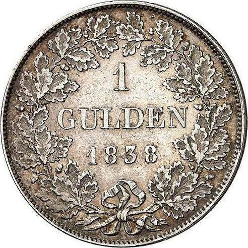 Reverso 1 florín 1838 A.D. "Tipo 1837-1838" - valor de la moneda de plata - Wurtemberg, Guillermo I