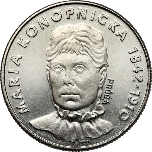 Reverso Pruebas 20 eslotis 1977 MW "Maria Konopnicka" Cuproníquel - valor de la moneda  - Polonia, República Popular