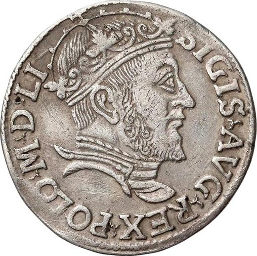Anverso Trojak (3 groszy) 1547 "Lituania" - valor de la moneda de plata - Polonia, Segismundo II Augusto