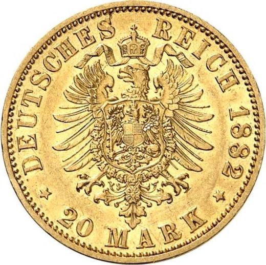 Rewers monety - 20 marek 1882 A "Prusy" - cena złotej monety - Niemcy, Cesarstwo Niemieckie