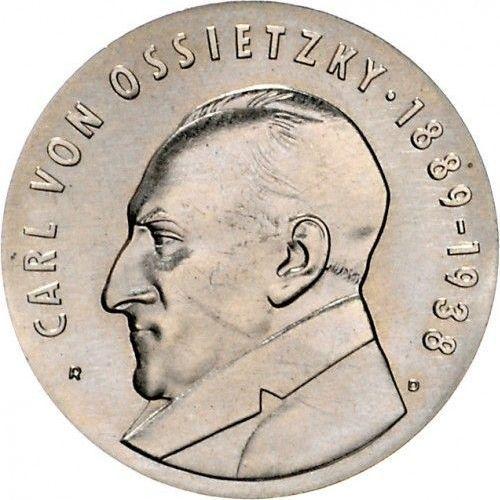 Аверс монеты - 5 марок 1989 года A "Карл фон Осецкий" - цена  монеты - Германия, ГДР