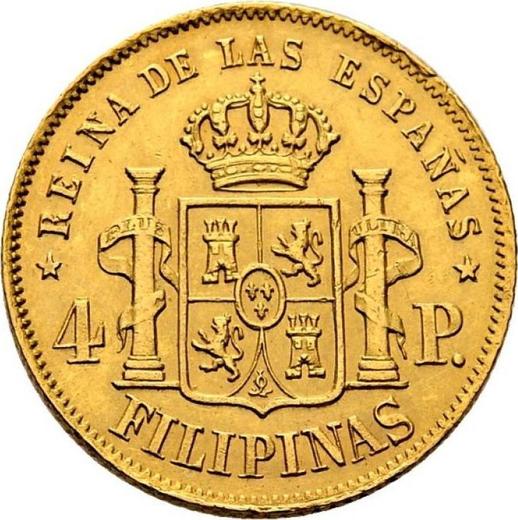 Reverso 4 pesos 1867 - valor de la moneda de oro - Filipinas, Isabel II