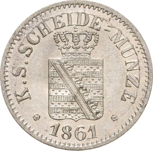 Аверс монеты - 1 новый грош 1861 года B - цена серебряной монеты - Саксония-Альбертина, Иоганн