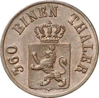 Anverso Heller 1866 - valor de la moneda  - Hesse-Cassel, Federico Guillermo