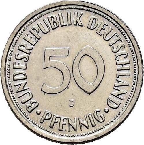 Аверс монеты - 50 пфеннигов 1949 года J - цена  монеты - Германия, ФРГ