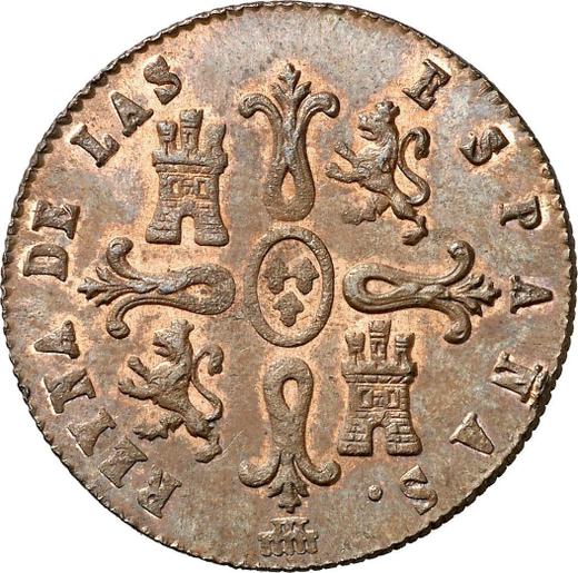 Reverso 8 maravedíes 1846 "Valor nominal sobre el reverso" - valor de la moneda  - España, Isabel II