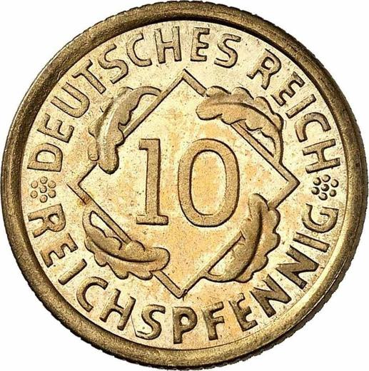Аверс монеты - 10 рейхспфеннигов 1926 года G - цена  монеты - Германия, Bеймарская республика